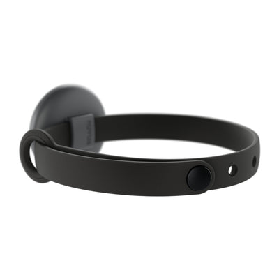 Black Nuvuk Cat Collar Front View With Airtag