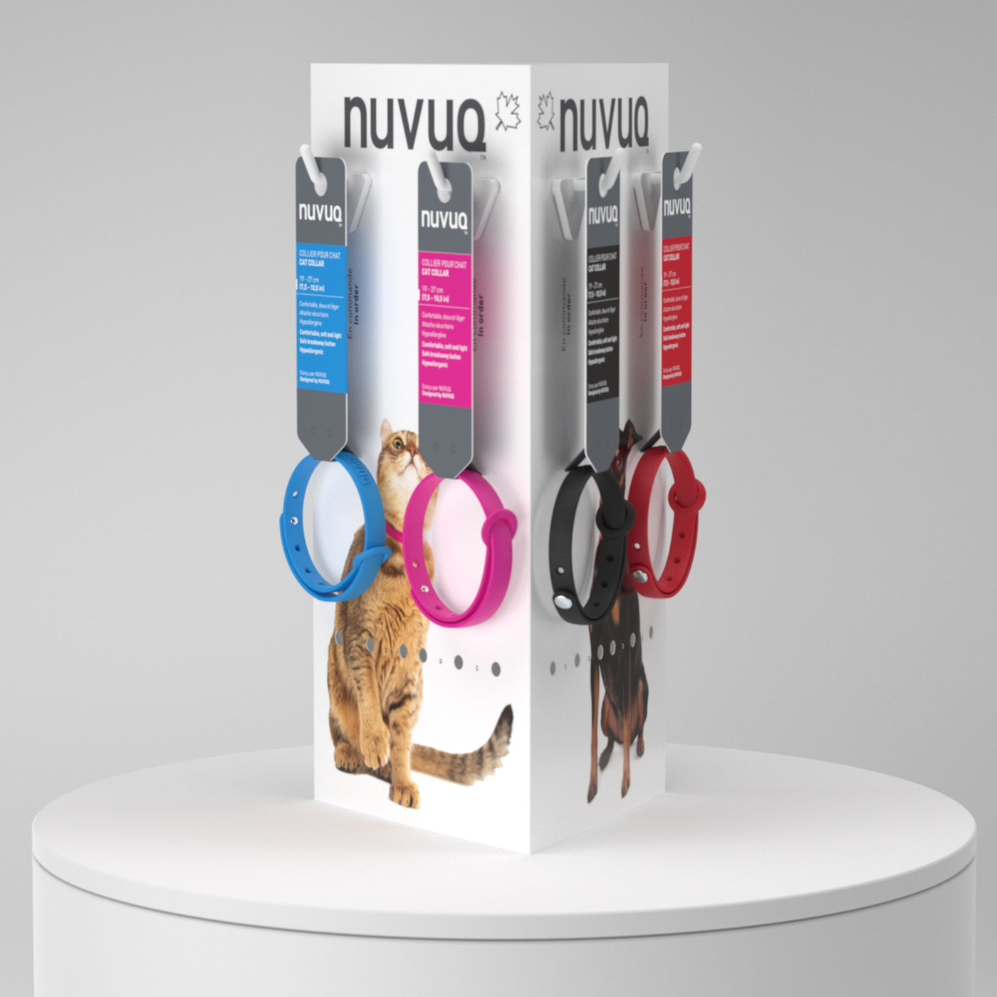  NUVUQ - Présentoir 3D carton comptoir/ mur 10 crochets