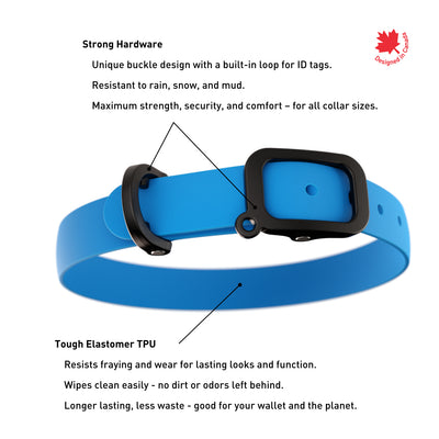 NUVUQ - Waterproof and Lightweight Dog Collar - Blueberry Blue