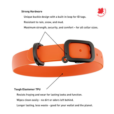 NUVUQ - Collier imperméable et ultraléger pour chien - Orange tangerine