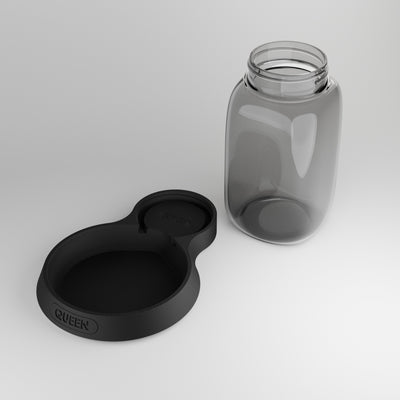 Water dispenser in black with mason jar