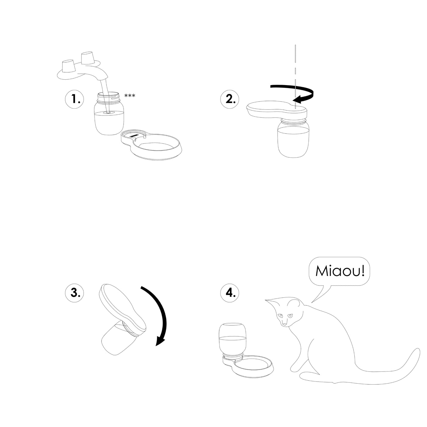 NUVUQ Lab - Mason Jar Water Dispenser for Cats and Small dogs