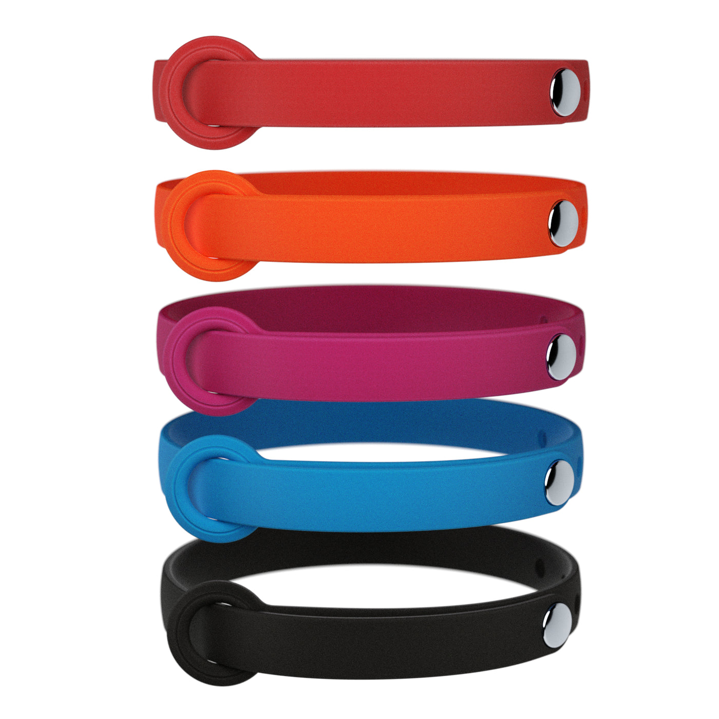 NUVUQ - Comfortable Cat Collar - Pack of 5 (Pink, Blue, Black, Red and Orange)