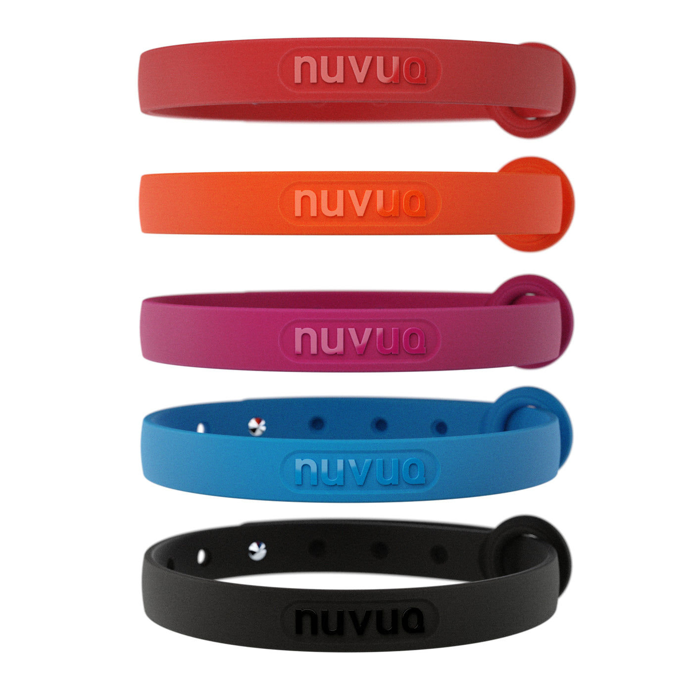 NUVUQ - Collier confortable pour chat - Ensemble de 5 colliers (Rose, bleu, noir, rouge et orange)