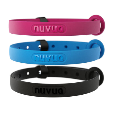NUVUQ Mini - Collier ultraléger pour chien - Ensemble de 3 colliers (Rose, bleu et noir)