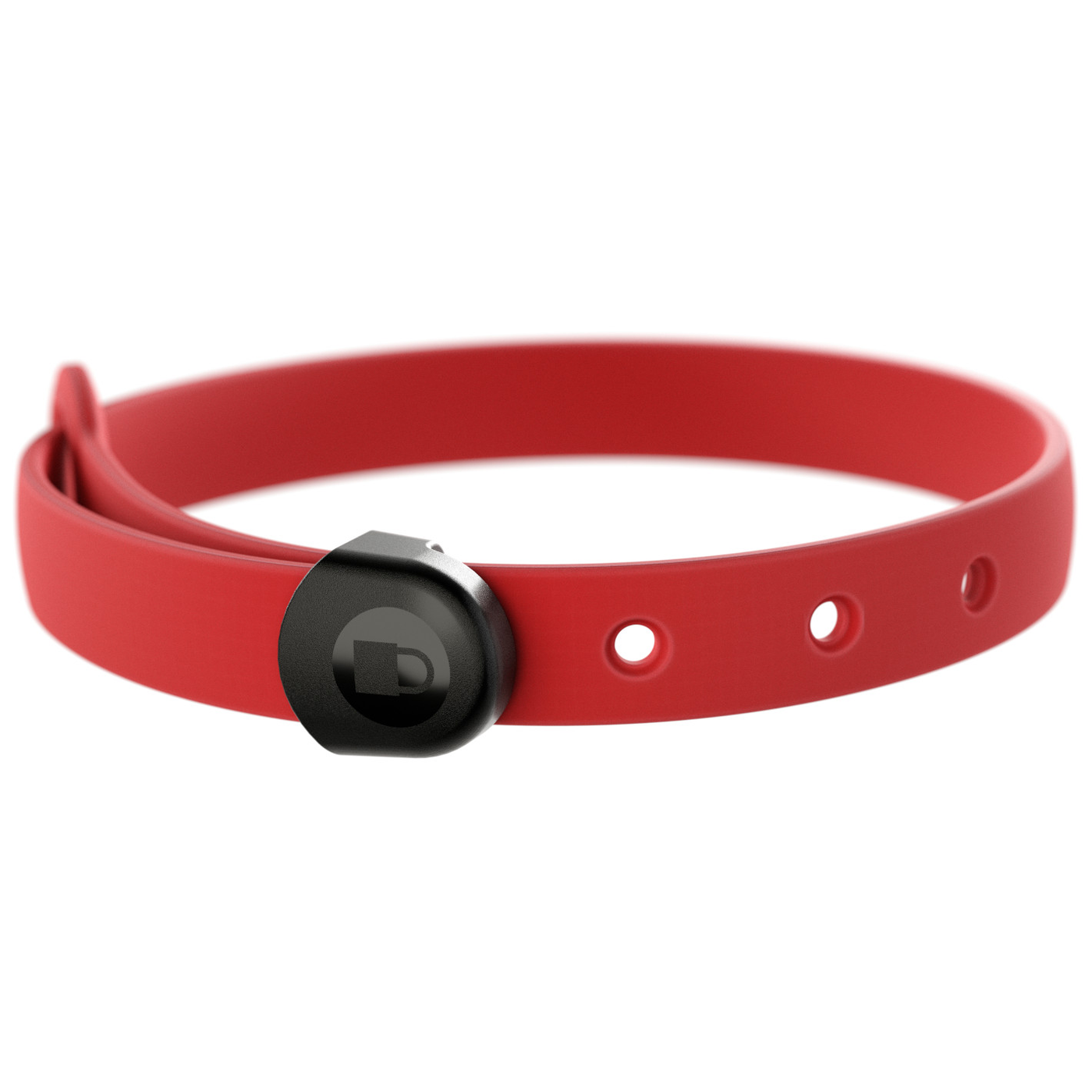 Toy dog red collar with locking mechanism