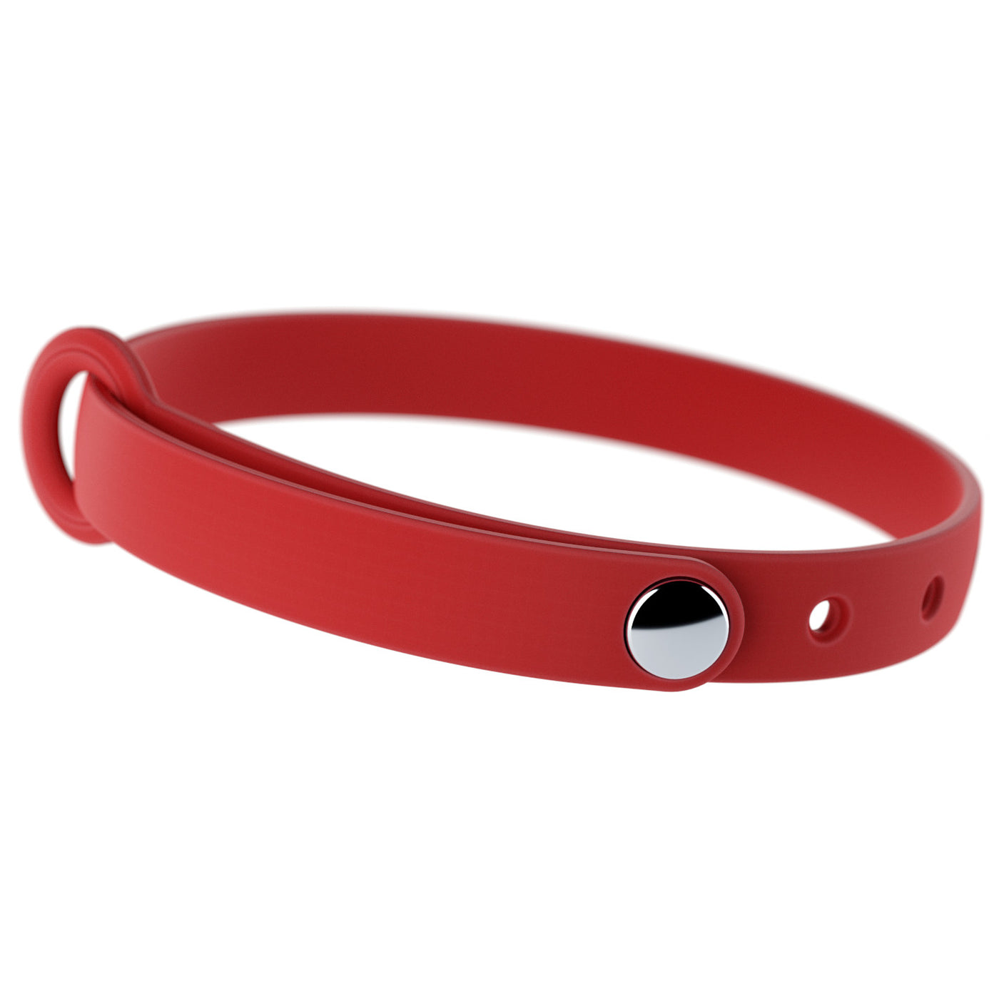 Nuvuq red cat collar with chrome snap button