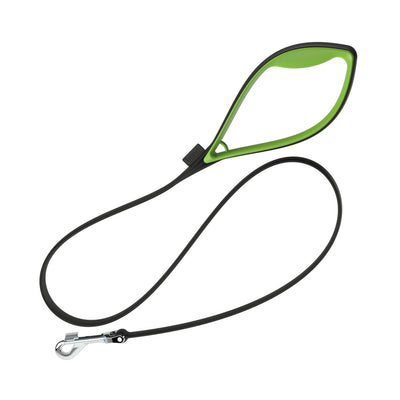 Black leash with green handle